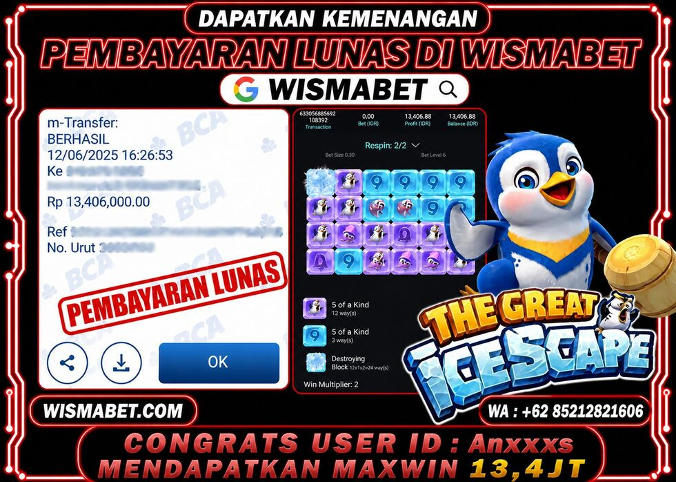 BUKTI KEMENANGAN The great icescape Rp13,400,000- LUNAS
