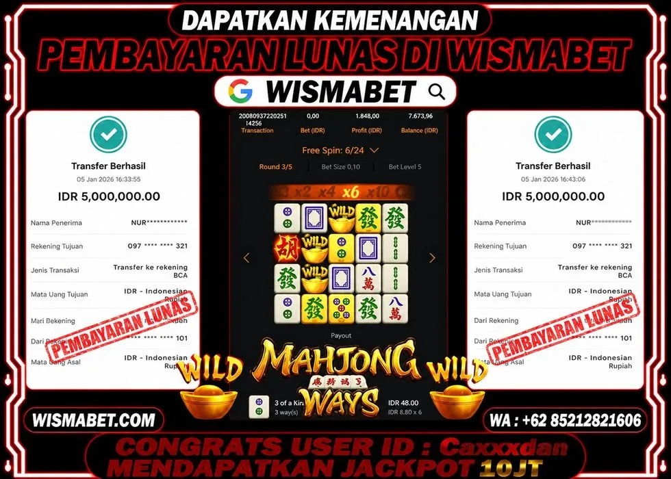 BUKTI KEMENANGAN Mahjong ways  Rp10,000,000- LUNAS