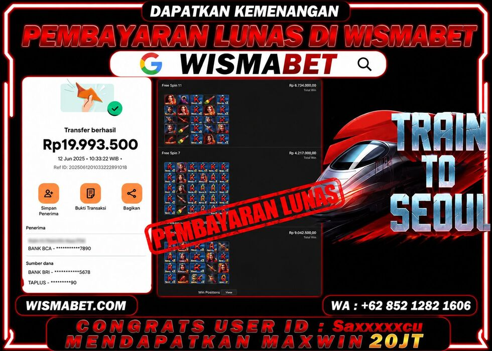 BUKTI KEMENANGAN Train to seoul Rp20,000,000,- LUNAS