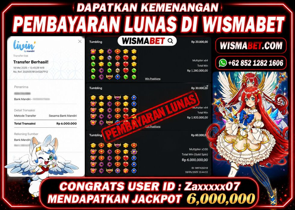 Wismabet - BUKTI KEMENANGAN MAXWIN STARLIGHT PRINCESS 1000 Rp6,000,000,- LUNAS